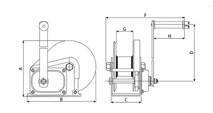 Stainless steel hand winches